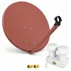 PremiumX SAT Anlage 80cm Antenne Ziegelrot Single Monoblock Produktbild-Vorschau 1
