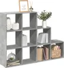 vidaXL Libreria divisoria a 3 livelli grigio cemento Anteprima dell’immagine prodotto 2