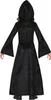 Principessa medievale con cappuccio vestito nero Halloween Anteprima dell’immagine prodotto 2
