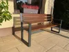 Gartenbank Holz Metall 182 cm - Moderne Outdoor Bank - Produktbild-Vorschau 5