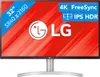 A marketing image of an LG monitor with feature callouts. Produktbild-Vorschau
