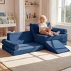 COSTWAY 10-częściowa sofa dziecięca z funkcją spania, sofa Podgląd zdjęcia produktu 9