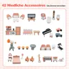 A collage of miniature dollhouse furniture and accessories. Náhled obrázku produktu