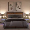 vidaXL Comodini con luci LED 2 pezzi in legno di quercia Anteprima dell’immagine prodotto 4