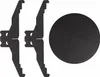 Two black metal grill plates and a black circular metal plate are arranged on a white background. Produktbild-Vorschau