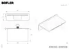 Technical drawing with dimensions and product details for a bathroom fixture. Produktbild-Vorschau