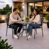Bistrotisch Balkontisch Gartentisch Tisch Silber Glas Produktbild-Vorschau 3