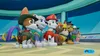 A group of cartoon dogs in uniform standing in a line. Produktbild-Vorschau