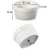Two views of a white ceramic ramekin dish with dimensions indicated. Produktbild-Vorschau