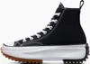 A side view of a black Converse Run Star Hike high-top sneaker with a white sole and laces, set against a white background. Náhled obrázku produktu