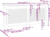 A diagram showing the dimensions of a white radiator cover. Produktbild-Vorschau