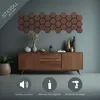 Homestyle4u Wandpaneel 4er Set Akustikpaneele Braun Walnuss Produktbild-Vorschau 6