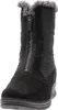 A black winter boot with a zipper and fur trim. Náhľad obrázku produktu