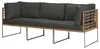 home24 Loungesofa - 3-teilig - Webstoff / Teak Massiv Produktbild-Vorschau 2