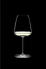 A clear studio shot of a wine glass filled with white wine, set against a black background. Produktbild-Vorschau