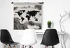MuchoWow® Wandteppich Wandbehang Weltkarte - Schwarz - Holz Produktbild-Vorschau 3