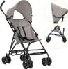 A product image of a stroller, with close-up insets showing details. Produktbild-Vorschau