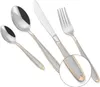 A set of silverware, including spoons, a knife, and a fork, arranged diagonally on a white background. Produktbild-Vorschau