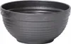 A dark gray plastic planter bowl is shown against a white background. Produktbild-Vorschau