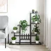 vidaXL Stojak na kwiaty 94,5x25x88 cm czarny metal Podgląd zdjęcia produktu 11