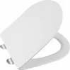 A white toilet seat with soft-close hinges, shown from a slightly elevated angle against a white background. Anteprima dell’immagine prodotto