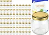 zestaw 75 okrągłych słoików o pojemności 212 ml ze złotą Podgląd zdjęcia produktu 1
