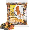 A bag of dog treats with some treats spilled in front of it. Produktbild-Vorschau