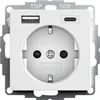 GIRA 245927, 2 x USB + CEE 7/3, 1 modul/moduly, Bílá, Náhled obrázku produktu 1