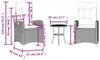 vidaXL 3-tlg. Bistro-Set mit Kissen Hellgrau Poly Rattan Produktbild-Vorschau 7