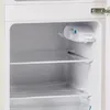 Interior view of a white refrigerator with shelves and a temperature control dial. Produktbild-Vorschau