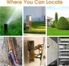 A collage of images showing different scenarios where underground cables and lines might be located, such as in a garden with sprinklers, near outdoor lighting, in a yard with a house, in a trench with cables, and in an electrical panel. Produktbild-Vorschau