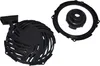 A black starter pull cord assembly and a separate black ring with a central hub are shown against a white background. Produktbild-Vorschau