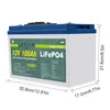 12V 12V 100Ah 100A Lifepo4 (332X175X220Mm) Produktbild-Vorschau 4