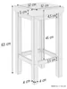 Holzhocker Barhocker mit verschiedenen Polsterfarben 60 cm Produktbild-Vorschau 3