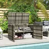 Outsunny Rattan Auflagenbox 350L 2-Ebenne Kissenbox mit Produktbild-Vorschau 2