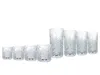 A set of eight crystal glasses of varying sizes arranged in a line against a white background. Produktbild-Vorschau