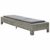 vidaXL Sonnenliege mit Auflage Grau Poly Rattan Produktbild-Vorschau 3