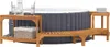 An inflatable hot tub with wooden furniture accessories. Produktbild-Vorschau