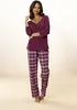 Vivance Dreams Pyjama 2 -teilig bordeaux Größe 36/38 Produktbild-Vorschau 3