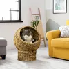 PawHut Rattan Katzenkorb Katzenhöhle Katzenbett mit Kissen Produktbild-Vorschau 2
