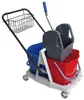 A cleaning cart with two buckets and a basket. Produktbild-Vorschau