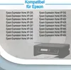 A list of compatible Epson printer models is displayed next to an illustration of an Epson printer. Produktbild-Vorschau