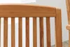 Close-up of the back of a wooden chair, showing the slats and top rail. Produktbild-Vorschau
