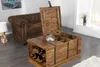 Couchtisch Wohnzimmertisch mit Truhe Weinregal Massivholz Produktbild-Vorschau 2