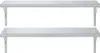 Two identical silver shelves are mounted on white brackets against a white background. Produktbild-Vorschau