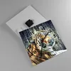 Wanduhr - Quadrat - Glasuhr - Indien stein tiger wild - Produktbild-Vorschau 2