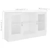 A white cabinet with glass doors, featuring measurement labels. Náhľad obrázku produktu