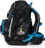A side view of a black children's backpack with a detective-themed print and blue accents. Anteprima dell’immagine prodotto