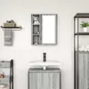 vidaXL Kúpeľňová nástenná skrinka so zrkadlom Grey Sonoma Náhľad obrázku produktu 3