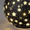 LED Dekoobjekt Tropfen FESTIVAL Sterne H. 24cm schwarz gold Produktbild-Vorschau 2